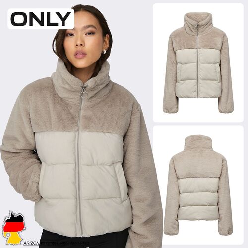 Kuschelige Steppjacke mit Teddyfleece und Rei�verschluss