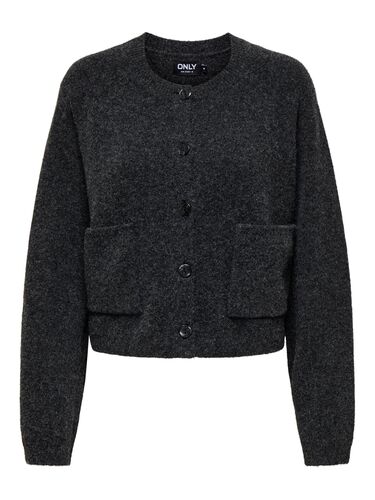 Strickcardigan mit Kn�pfen und aufgesetzten Taschen 