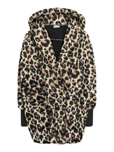 Leopardenmuster Mantel mit Kapuze und gem�tlichem Schnitt 
