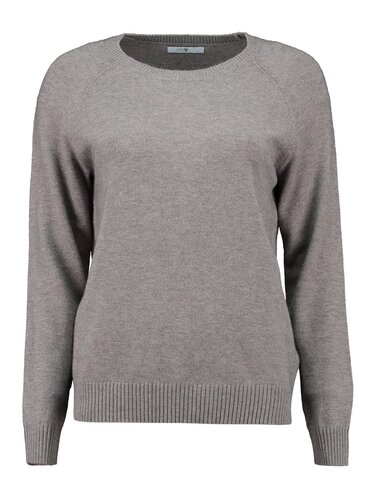 Strickpullover mit Rundhalsausschnitt und Rippb�ndchen 