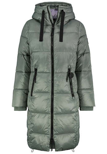 Lange Jacke mit Kapuze und Rei�verschluss f�r kalte Tage 