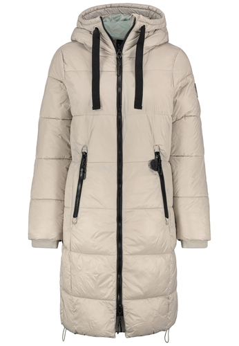 Lange Jacke mit Kapuze und Rei�verschluss f�r kalte Tage 