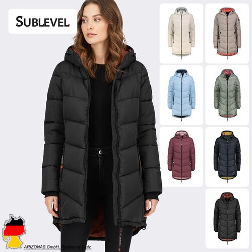Warme Winterjacke mit Kapuze und Rei�verschlusstaschen
