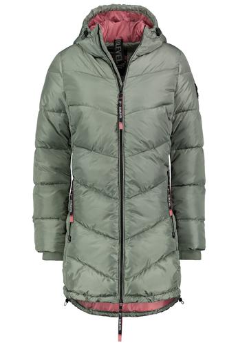 Warme Winterjacke mit Kapuze und Rei�verschlusstaschen 