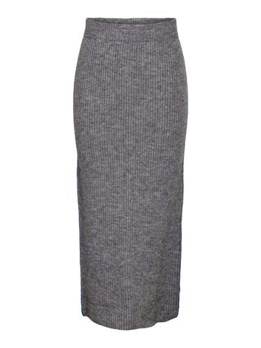 Eleganter gerippter Langrock mit seitlichen Streifen 