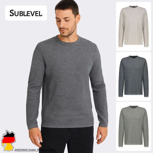 Eleganter lang�rmeliger Pullover mit feinem Strickmuster