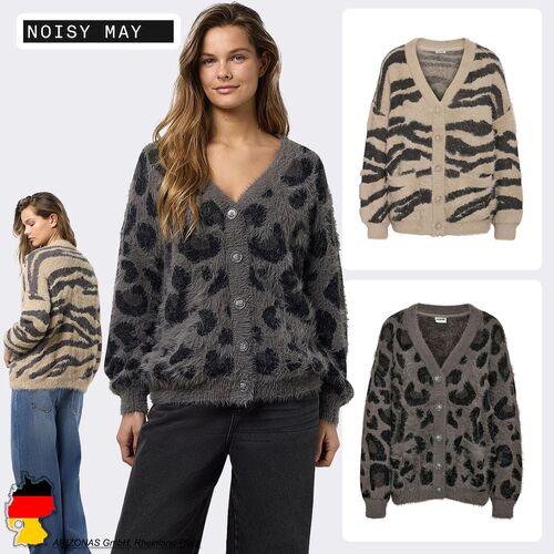 Modische Strickjacke mit Animal-Muster und Kn�pfen