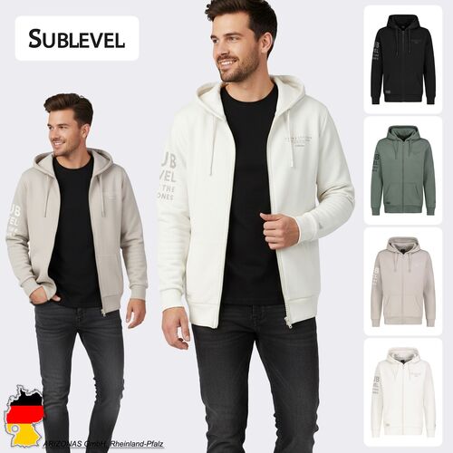 Sweat Zip Hood mit urbanem Design und Schriftzug Details