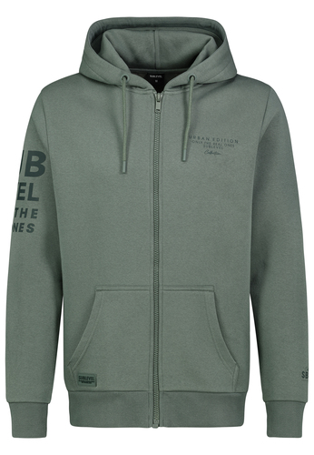 Sweat Zip Hood mit urbanem Design und Schriftzug Details 