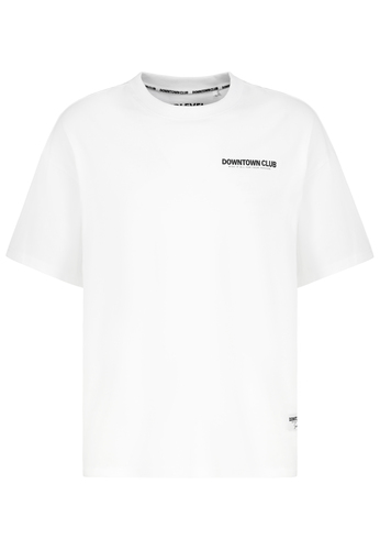 Oversized T-Shirt mit Downtown Club Logo Slogan 