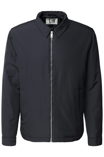 Schwarze wattierte Kapuzenjacke mit Rei�verschluss 