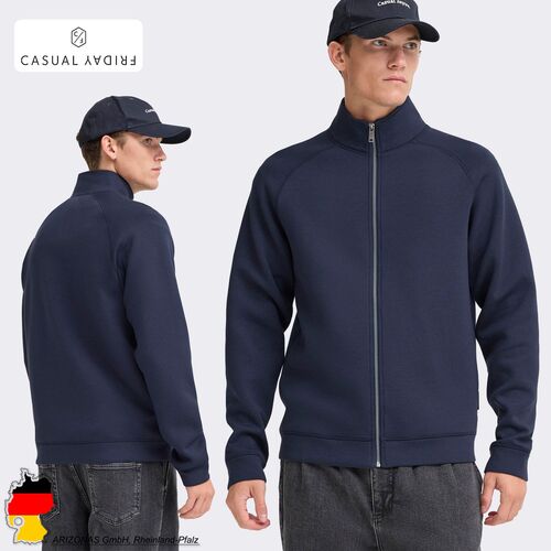 Sweatshirt mit Zipper und modernem Stehkragen