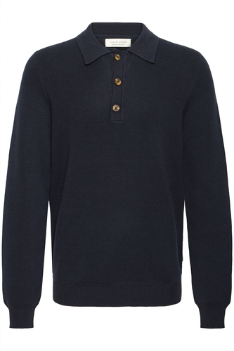 Weiches Strickoberteil mit langen �rmeln Kn�pfen und Kragen 