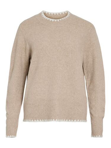 Weicher Strickpullover mit Rundhalsausschnitt und langen rmeln 