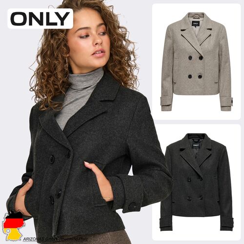 Elegante Doppelknopf Jacke mit Revers und Taillenl�nge