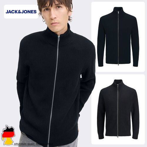 Jack & Jones Moderner Knit Cardigan mit Reiverschluss und V-Ausschnitt
