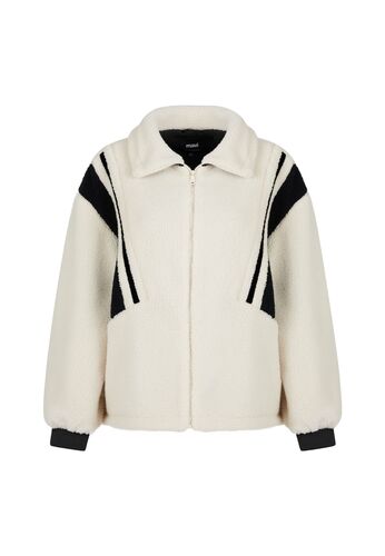 Teddyjacke mit Kontraststreifen Warm und Weich 