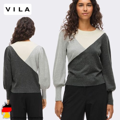 Pullover mit geometrischem Muster und Puff�rmeln