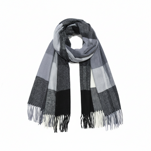 Eleganter Kaschmir-Schal mit Fransen und geometrischem Muster Weich Modisch 