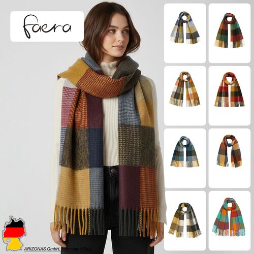 Modischer Schal mit Fransen und geometrischem Muster Leicht