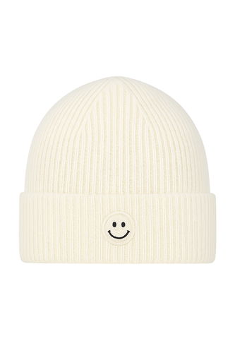 Strickm�tze mit Smiley-Stickerei 