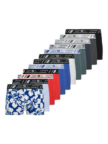 Jack & Jones Trunks mit floralem Muster und Streifen Print Mix 12er Pack 