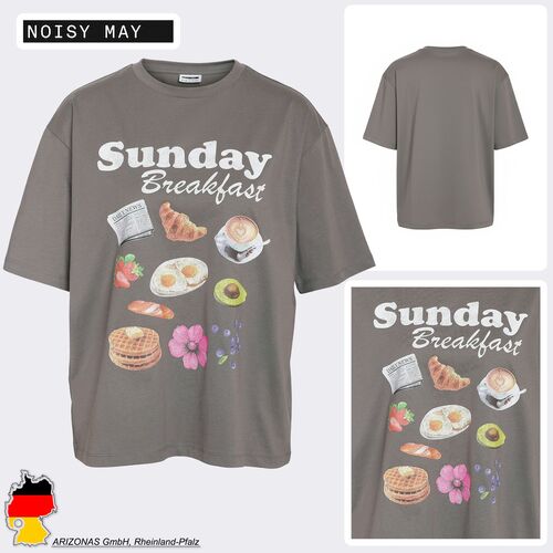 T-Shirt mit Fr�hst�cks-Print Sunday Breakfast