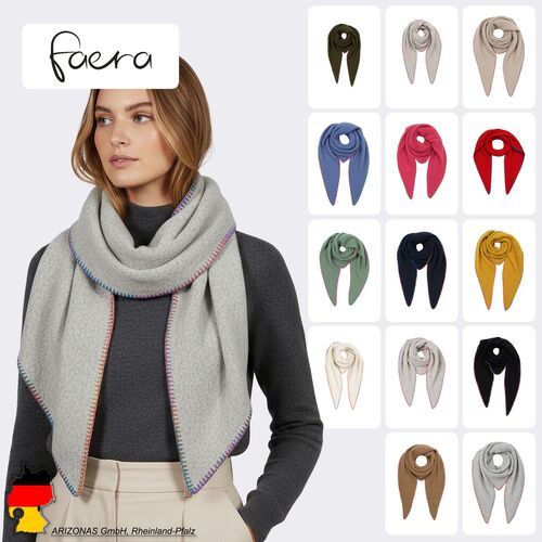 Schal Dreiecksform mit bunter Zierkante Rainbow