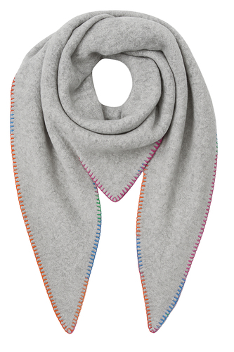 Schal Dreiecksform mit bunter Zierkante Rainbow 