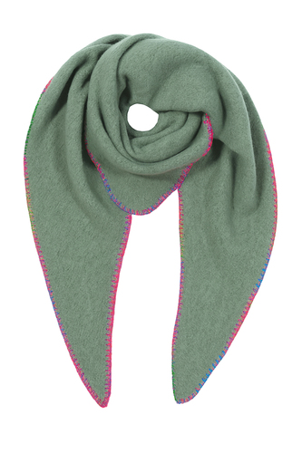 Schal Dreiecksform mit bunter Zierkante Rainbow 