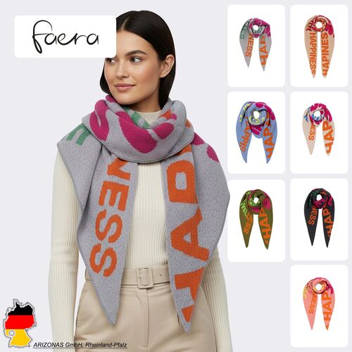 Trendiger Schal mit positivem Schriftzug Bunt