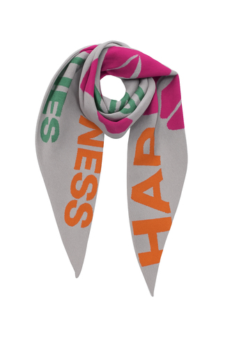 Trendiger Schal mit positivem Schriftzug Bunt 