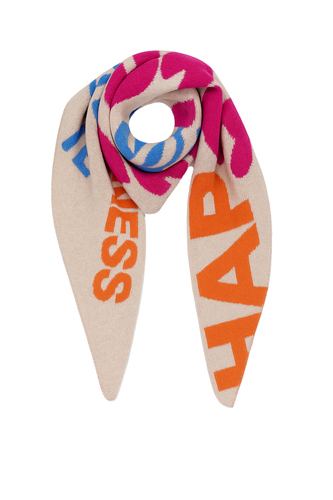 Trendiger Schal mit positivem Schriftzug Bunt 