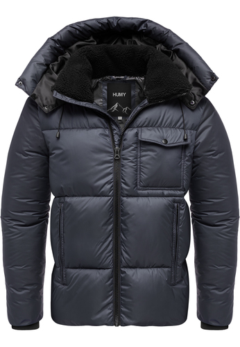 Winterjacke mit Kapuze gl�nzend Fleecekragen 
