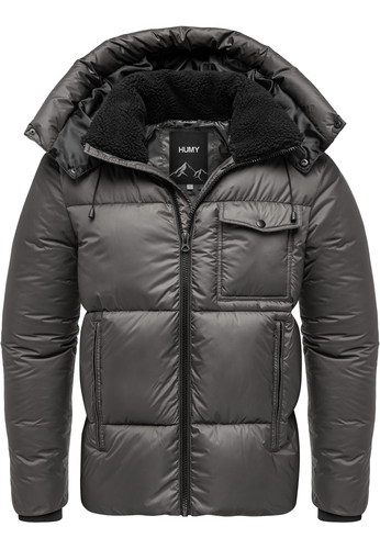 Winterjacke mit Kapuze gl�nzend Fleecekragen 