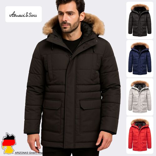 Winterjacke warm gef�ttert Kapuze 4 Taschen