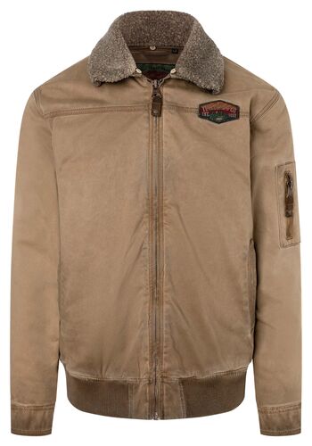 Warme Jacke mit abnehmbaren Webpelzkragen und Rei�verschluss 