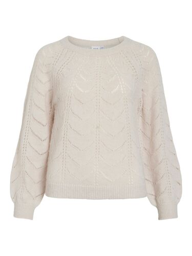 Strickpullover mit Strukturmuster und Rundhals 