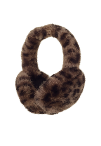 FAERA faltbare Ohrw�rmer aus Kunstfell Leo Animalprint Pl�sch 