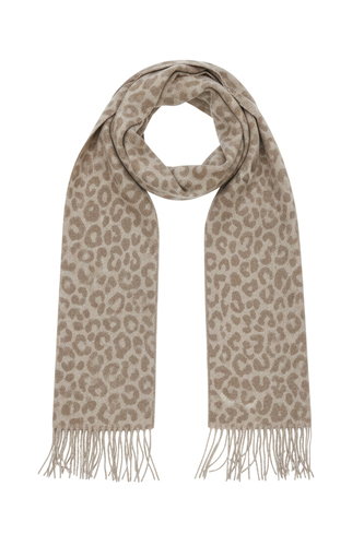 Schal mit Leopardenmuster Fransen weich und angenehm 