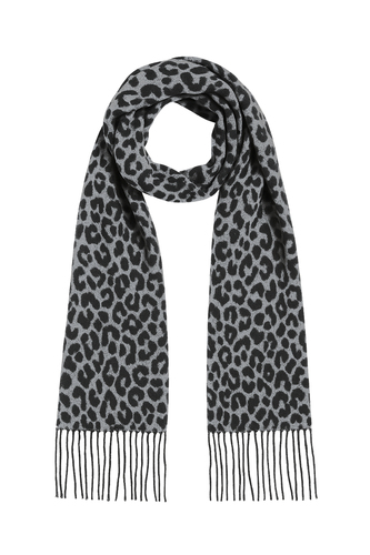 Schal mit Leopardenmuster Fransen weich und angenehm 
