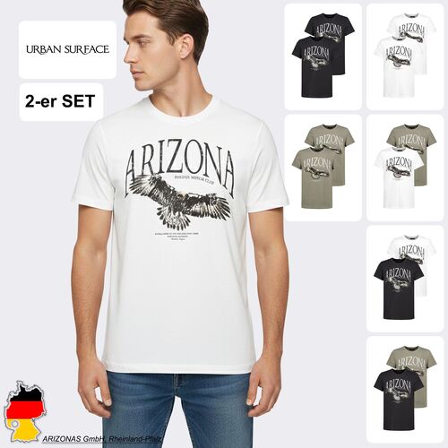 T-Shirt 2er-SET mit Animal-Print Adler Motivprint
