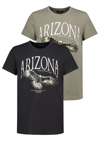T-Shirt 2er-SET mit Animal-Print Adler Motivprint 