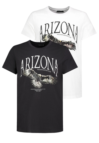 T-Shirt 2er-SET mit Animal-Print Adler Motivprint 