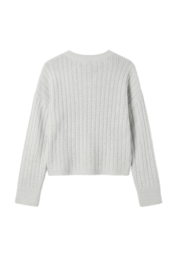 Gemusterter Strickpullover mit Rundhalsausschnitt 