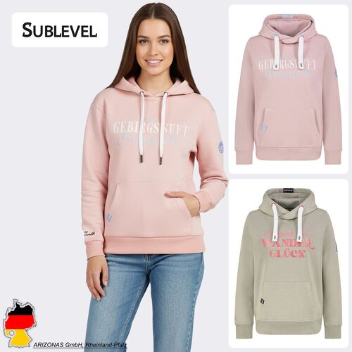 Sweat Hoodie Stickerei Schriftzug Kordelzug Kapuze