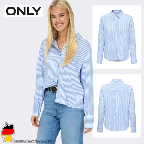 Shirt mit Rundhalsausschnitt lange �rmel Streifen Stilvoll