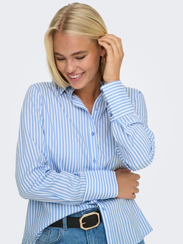 Shirt mit Rundhalsausschnitt lange �rmel Streifen Stilvoll