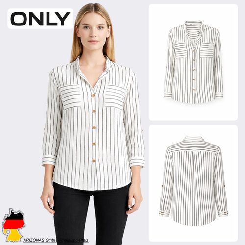 Bequemes Gestreifte Bluse Rundhalsausschnitt Stilvoll