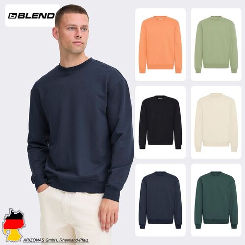 Hochwertiges Basic Sweatshirt Rundhals B�ndchen Atmungsaktiv